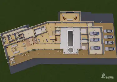 План первого этажа. Дом из клееного бруса «Хельсинки»