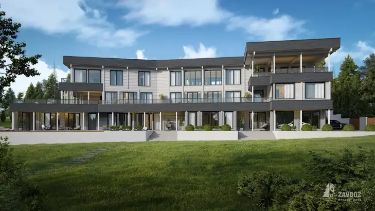 Проект 00002 «Хельсинки» - дом клееный брус . Вид прямо