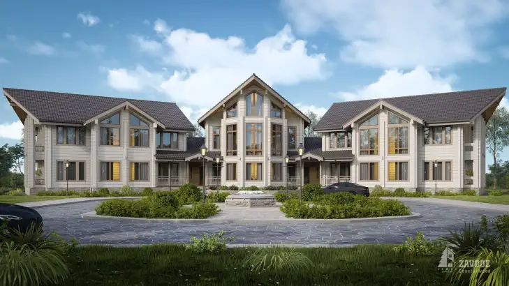 Проект дома из клееного бруса «Стокгольм». Вид прямо