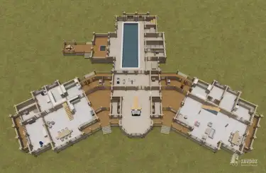 План 1 этажа дома из клееного бруса «Стокгольм»