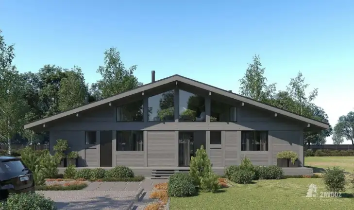 Проект дома-фахверк «Райн». Вид сзади