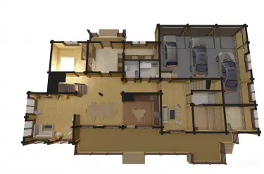 План 1 этажа дом из клееного бруса 16191 «Давос»