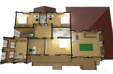 План 2 этажа дом из клееного бруса 16191 «Давос»