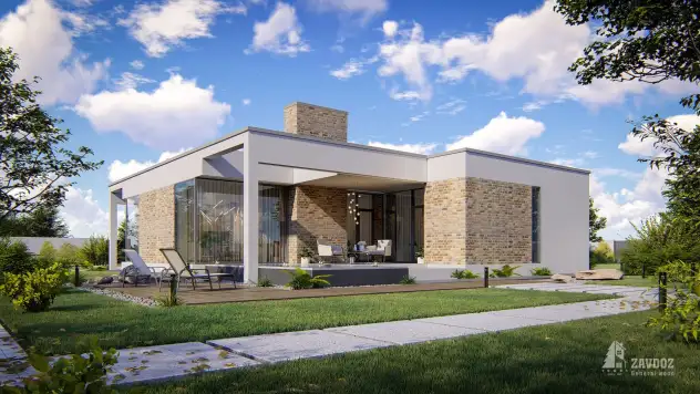 Проект кирпичного дома 21237 «Лейпциг». Вид сбоку