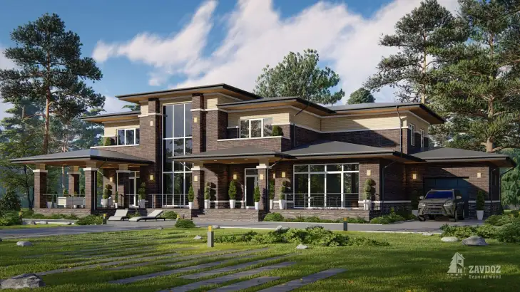 Проект дома из кирпича 21872 «Штутгарт». Вид прямо