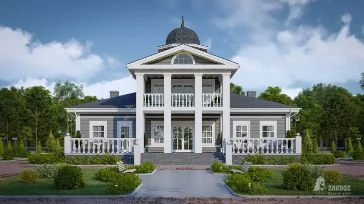 Проект дома из клееного бруса 31885 «Кёнигсберг». Вид прямо