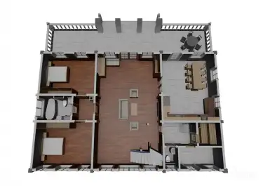 План 1 этажа дома из клееного бруса 31885 «Кёнигсберг»