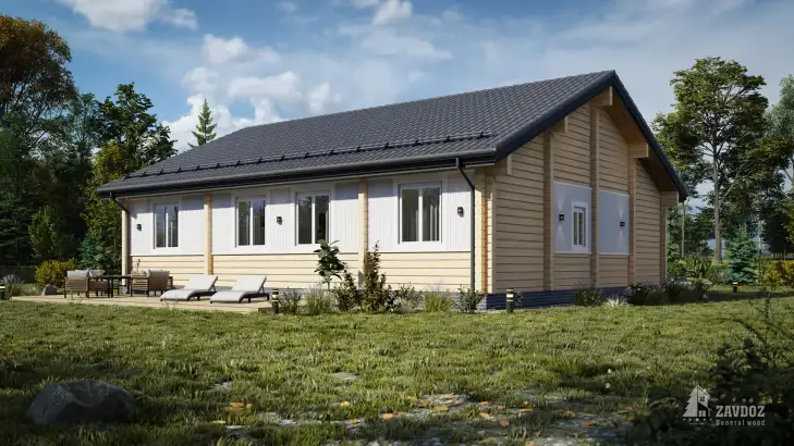 Проект 32605-72 «Аппель» - дом из клееного бруса . Вид сзади