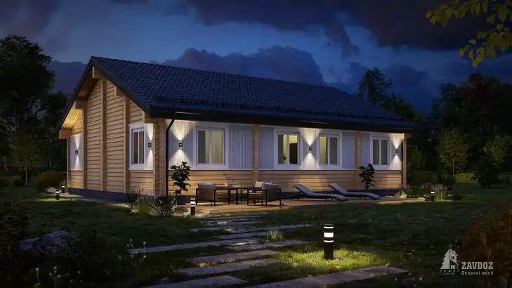 Проект 32605-72 «Аппель» - дом из клееного бруса . Вид сзади