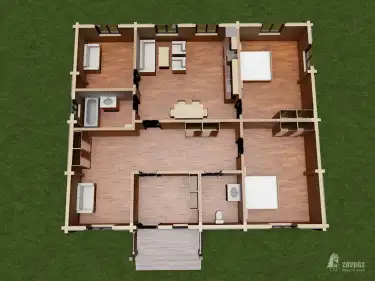 План первого этажа. Дом из клееного бруса «Аппель»