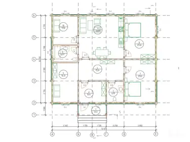 Планировка 1 этаж. Дом из клееного бруса «Аппель»