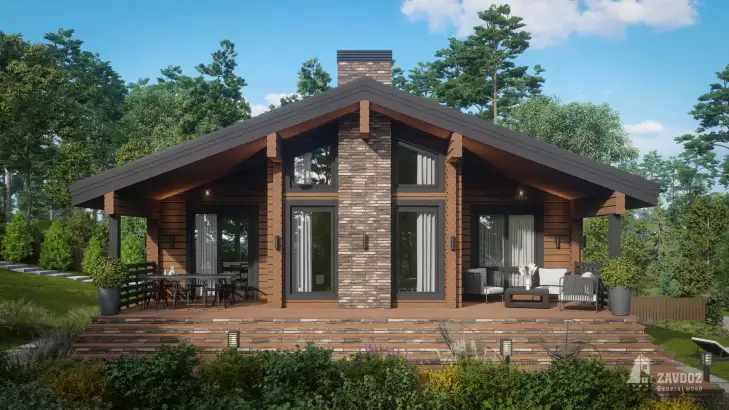 Проект 33125-1 «Танне» - дом клееный брус . Вид прямо