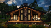 Проект 33125-1 «Танне» - дом клееный брус . Вид ночной прямо