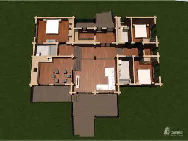 План первого этажа. Дом из клееного бруса «Танне»