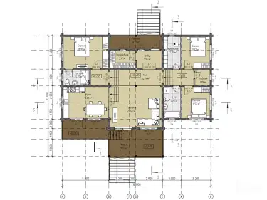 Планировка 1 этаж. Дом из клееного бруса «Танне»