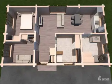 План 1 этажа дом из клееного бруса «Альф»