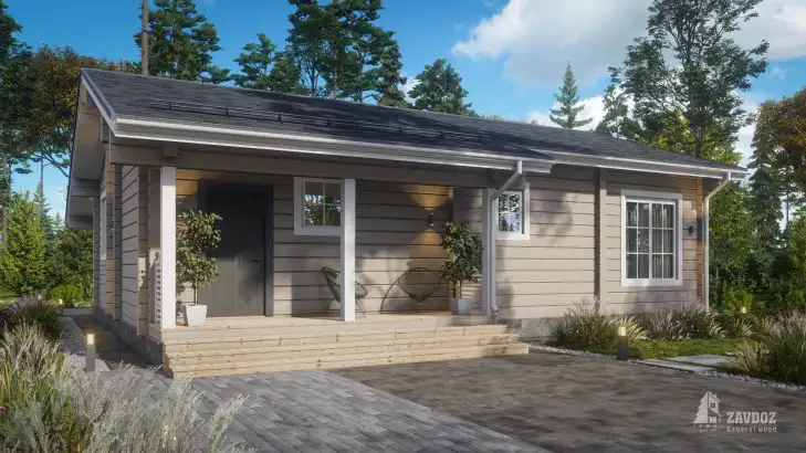 Проект дом из клееного бруса «Норден». Вид прямо