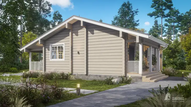 Проект дом из клееного бруса «Норден». Вид сзади