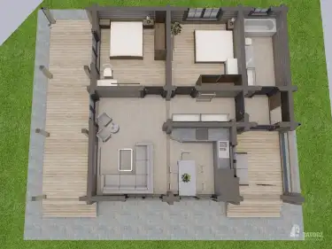 План 1 этажа дома из клееного бруса «Биргель»