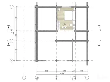 Планировка антресоли дома из клееного бруса «Биргель»