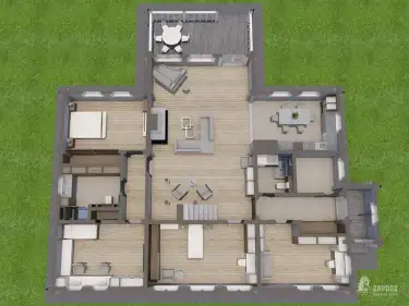 План 1 этажа дома из клееного бруса 33509 «Ланц»