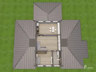 План 2 этажа дома из клееного бруса 33509 «Ланц»