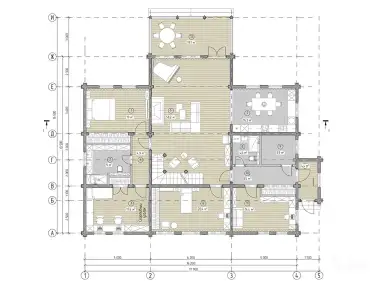 Планировка дома из клееного бруса 33509 «Ланц» 1 этаж