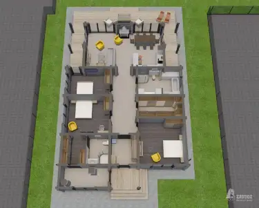 План 1 этажа дома из клееного бруса 33579 «Штайн»