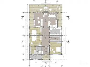 Планировка 1 этажа дома из клееного бруса 33579 «Штайн»