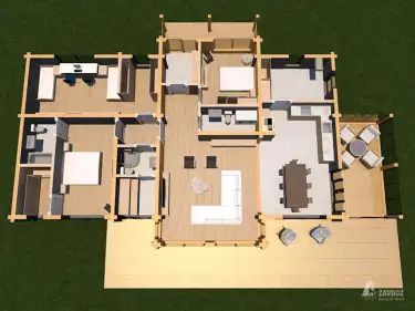 План первого этажа. Дом из клееного бруса «Ольштадт»