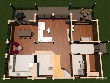 План 1 этажа дома из клееного бруса «Бернау»