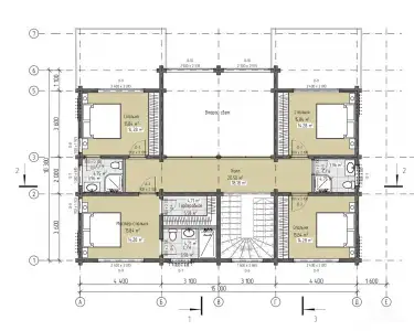 План 2 этажа дома из клееного бруса «Бернау»