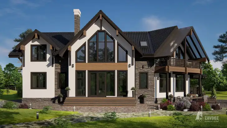 Проект кирпичного дома «Вальдзее». Вид прямо